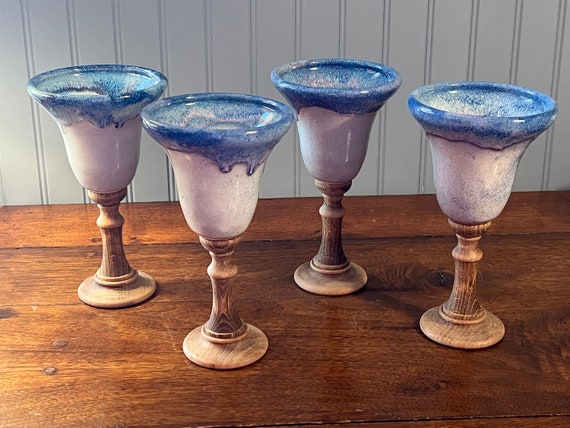 Brass Wine Goblets Four Wine Glasses Vintage Barware -  Denmark