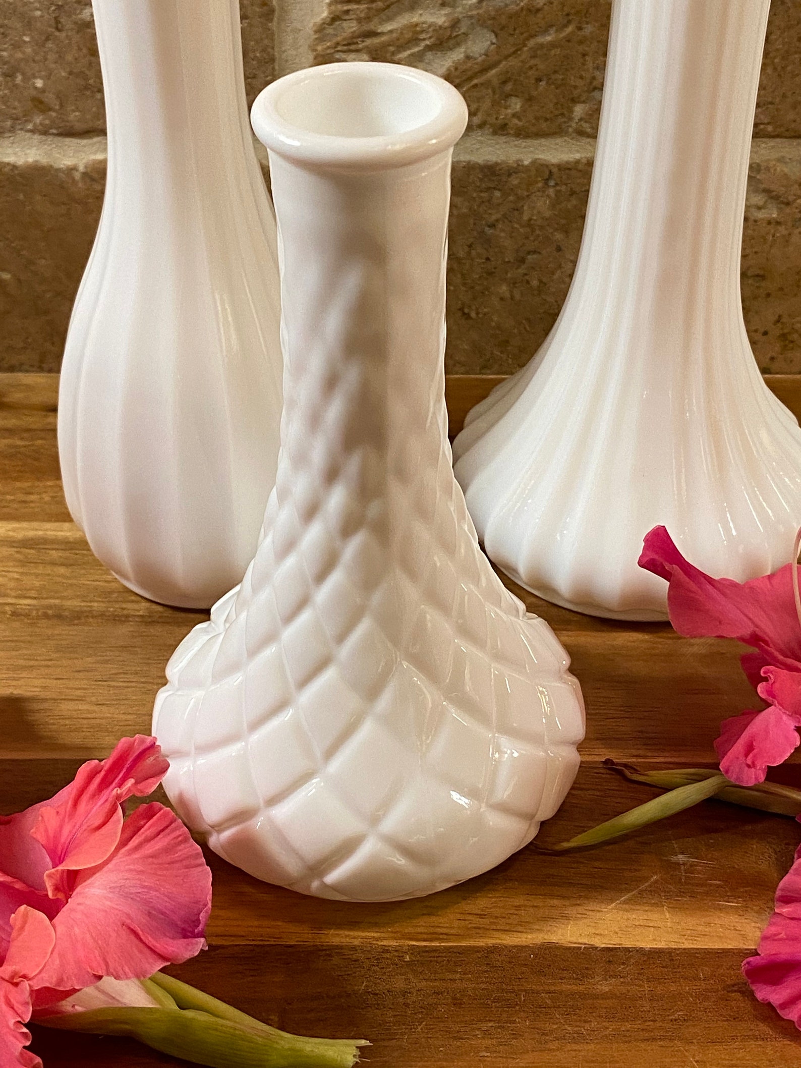 Set of 3/Vintage Hoosier Milk Glass Vases / Variety of 3 Vases Etsy