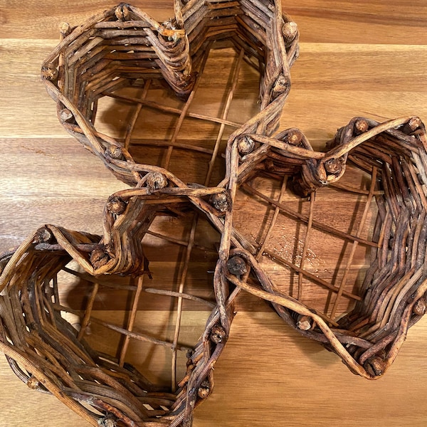 Woven Heart Basket Etsy