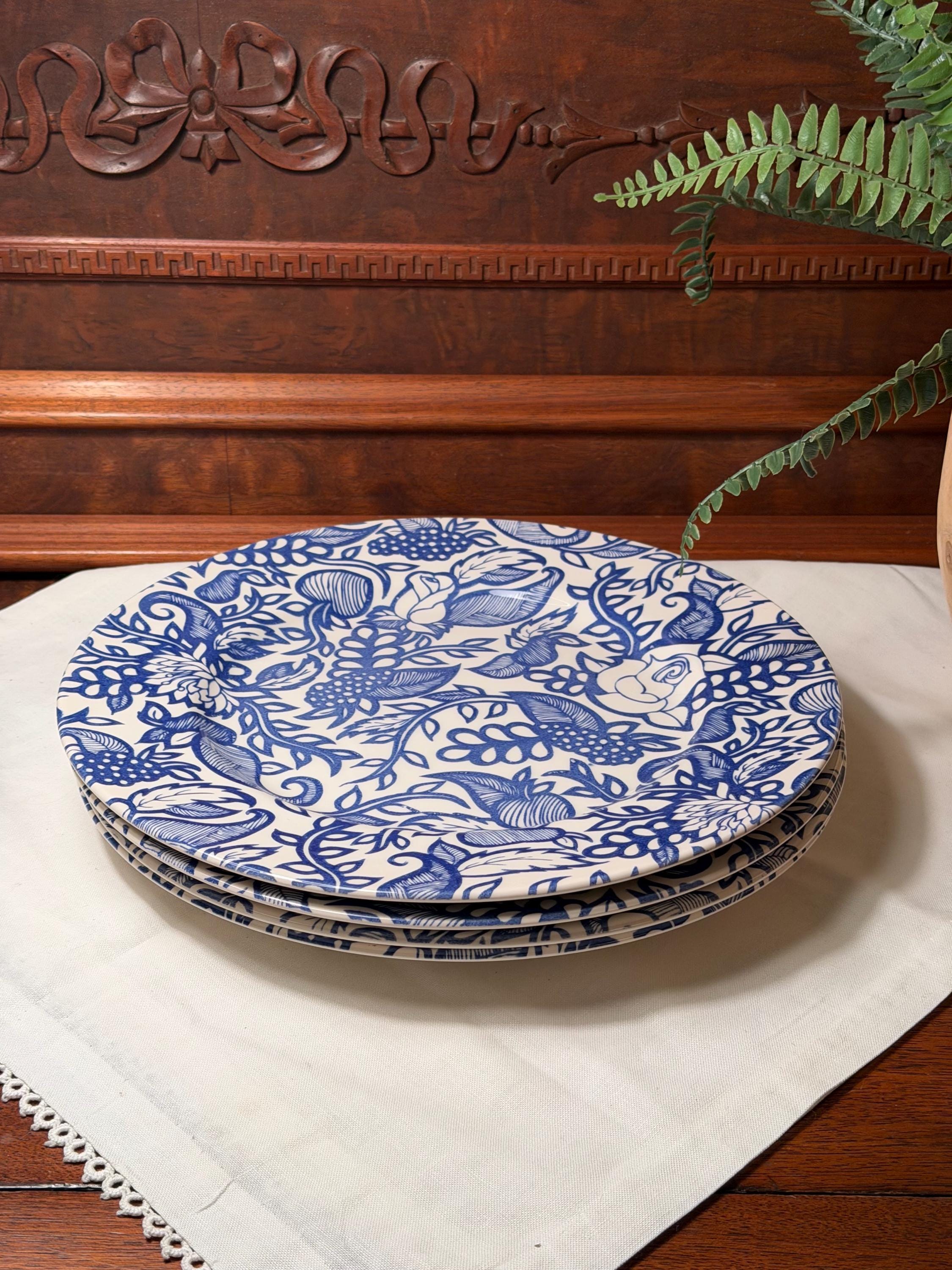 Blue Rose Dinnerware Set - Etsy