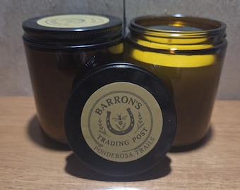 Ponderosa Trails handmade 8 oz jar candle — hand poured, clean burn