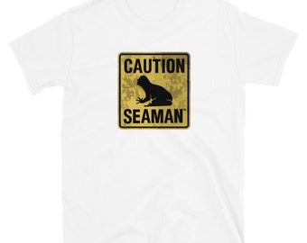 Caution Seaman Sega Dreamcast Video Game Throwback T-Shirt