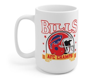 Buffalo Bills 90s Throwback AFC Champs NFL Bills Mafia Mug 15oz