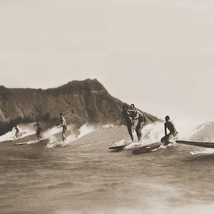 Vintage Waikiki Surf Photography Poster Print