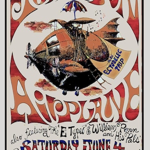 Jefferson Air Plane 1966 Concert Poster Print