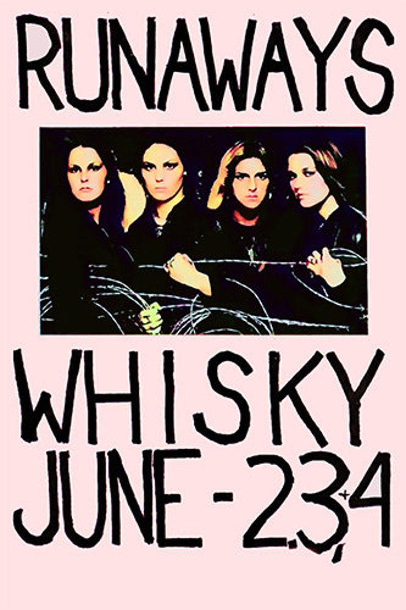 Runaways 1978 ULTRA RARE Whiskey Ticket Booth Flyer Poster Etsy