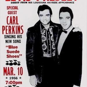 Elvis Presley, Johnny Cash, Carl Perkins 1950s Concert Poster Print