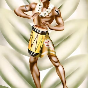 Vintage Polynesian Pop Tiki Illustration Poster Print