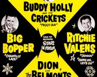 Buddy Holly, Richie Valens, The Big Bopper, 1959 Concert Poster Print