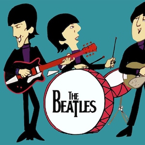 ビートルズ 1960年代 アニメ TV 番組アートワーク ポスター プリント