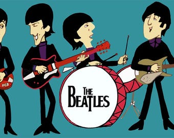Beatles 1960s Cartoon TV Show artwork Poster Print