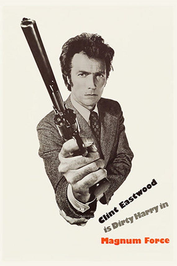 Clint Eastwood 1973 Dirty Harry Magnum Force Movie Poster Print 