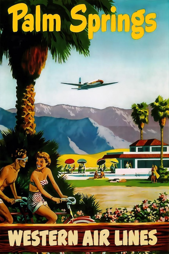 Palm Springs Vintage Travel Art Poster Print