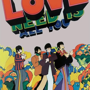 Beatles 1960s  All you need is LOVE US Promo Poster Print