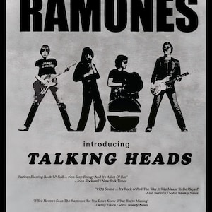 Ramones Talking Heads 1975 CBGB Club Gig Poster print
