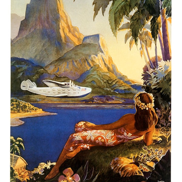 Pan Am 1940s Fly the South Seas Travel Poster imprimer