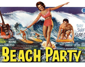 Beach Party 1960s movie poster print