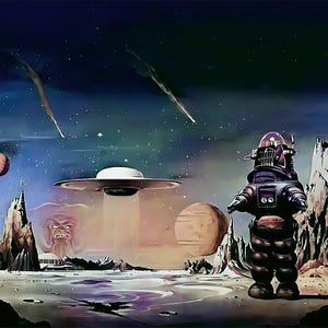 Forbidden Planet 1956 Konzept Illustration Re-Print Poster