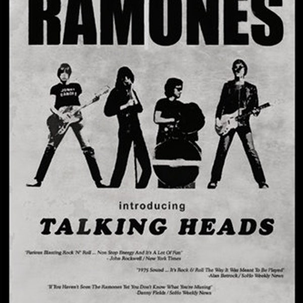 Ramones Talking Heads 1975 CBGB Club Gig Poster print