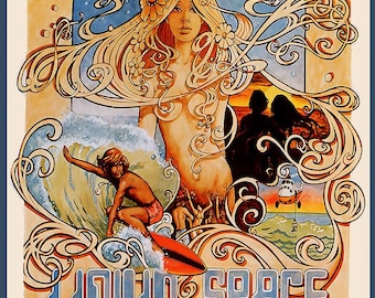 Liquid Space 1970s era Surf Illustration Poster Print