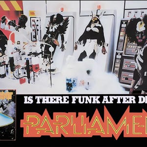 Impresión del póster promocional de Parliament Funk de los años 70: Funk After Death