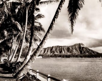 Diamond Head en el parque Waikiki alrededor de 1930
