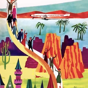 Ultra Rare Vintage Disneyland Travel Poster Print