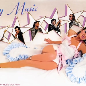 Poster promozionale del primo album dei Roxy Music del 1972 negli Stati Uniti