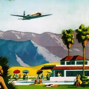 Impresión de póster de viaje vintage de Palm Springs imagen 2