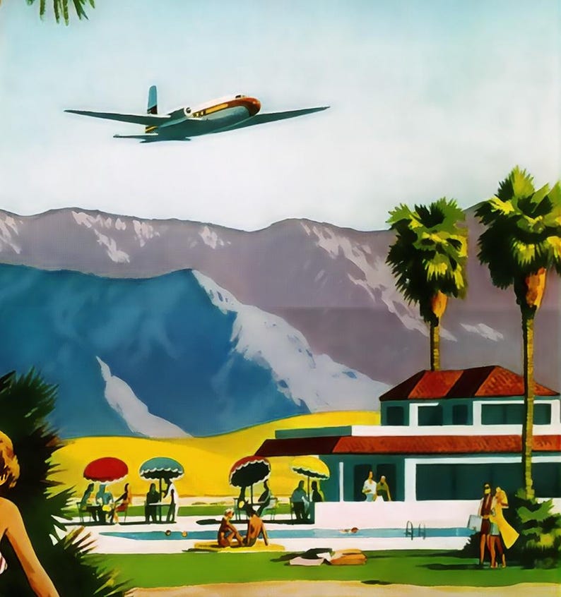 Impresión de póster de viaje vintage de Palm Springs imagen 2