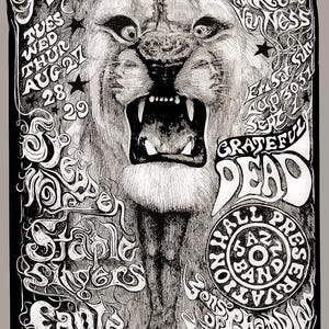 Grateful Dead, Santana, Steppenwolf 1968 Concert Poster Print