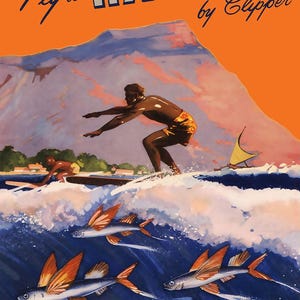 Pan Am  Hawaii 1940&#39;s Travel Poster Print