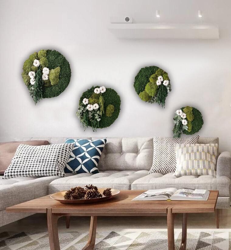 Circle Moss Wall art Moss Circle Home decor Green Moss circle Etsy