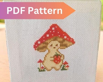 Happy Mushroom Cross Stitch PDF Pattern