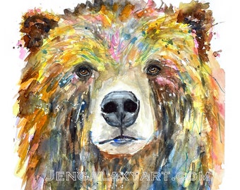 Bear Painting,Bear Artwork, Watercolor Print, art Print, Watercolor, Woodland creatures, Nursery