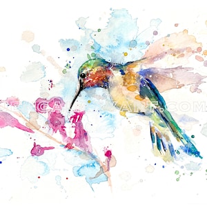 Hummingbird Art, Watercolor Print, Art Print, Hummingbird Watercolor, Bird Art, Bird Painting