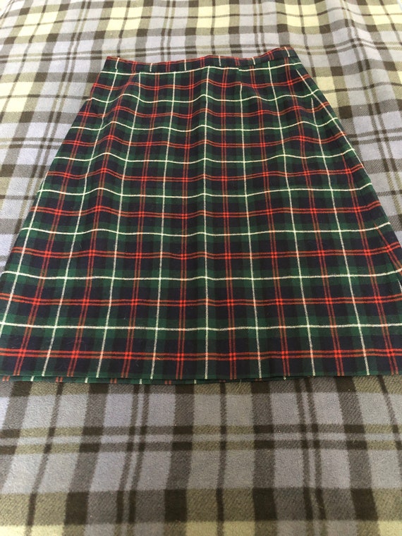 Vintage Plaid Wool Skirt 70s - image 1
