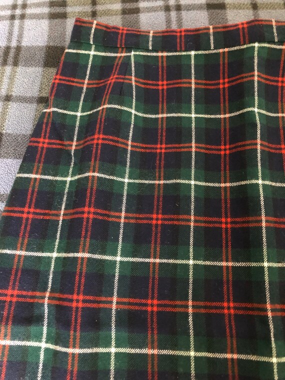 Vintage Plaid Wool Skirt 70s - image 2