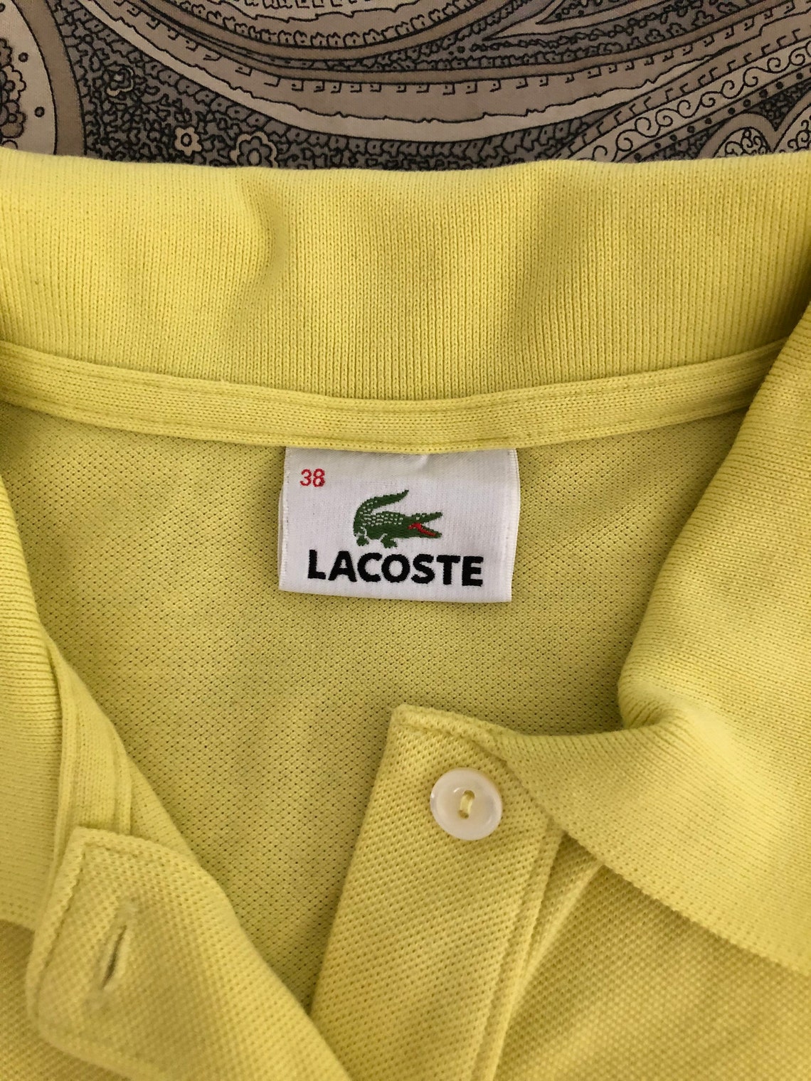 90s Lacoste Polo Neon Yellow 38 | Etsy