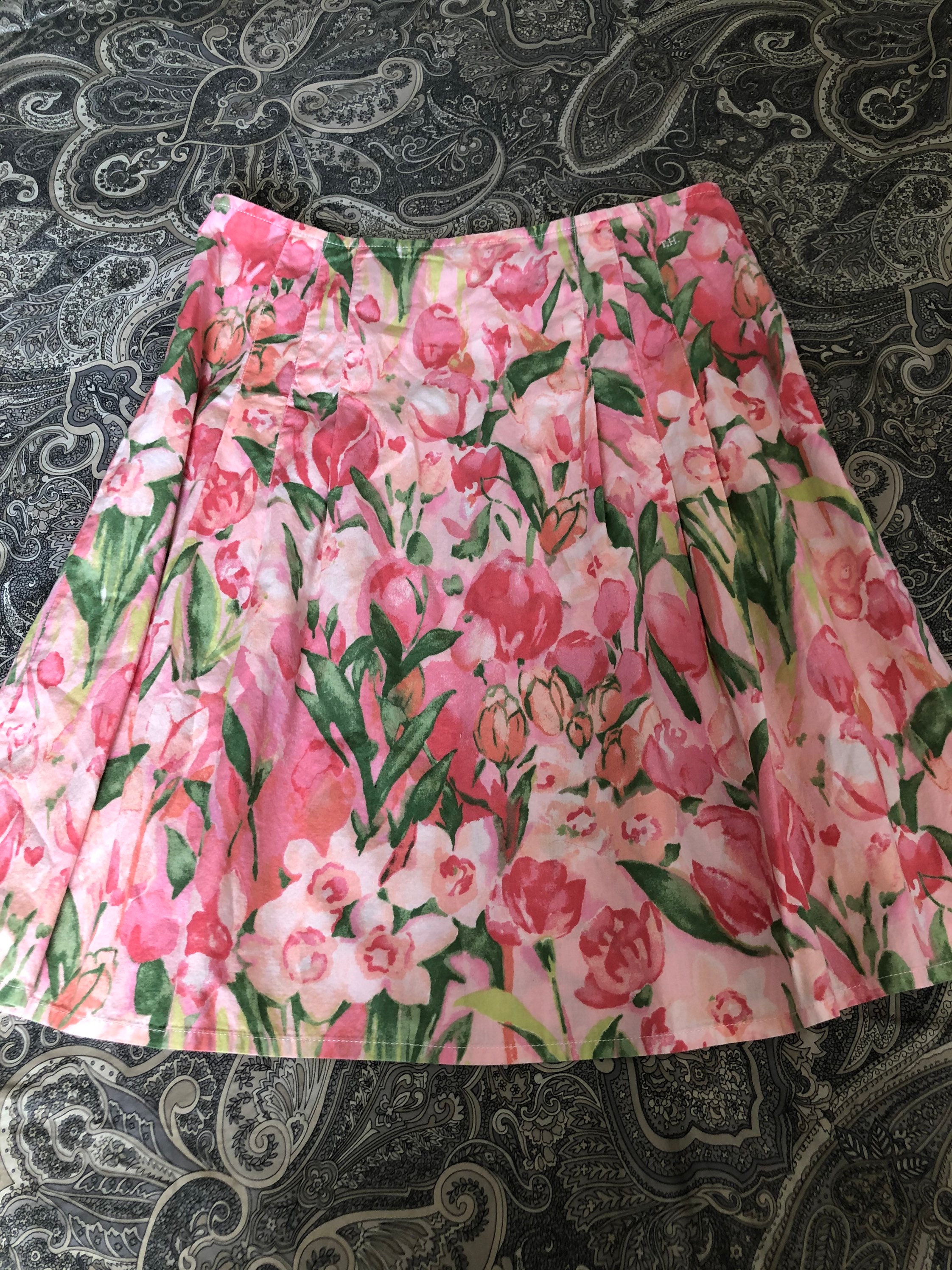 Vintage Tommy Hilfiger Floral Cotton Skirt 10 Etsy
