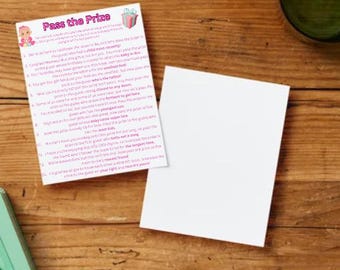 PDF digitale stampabile, giochi per baby shower, passa il premio