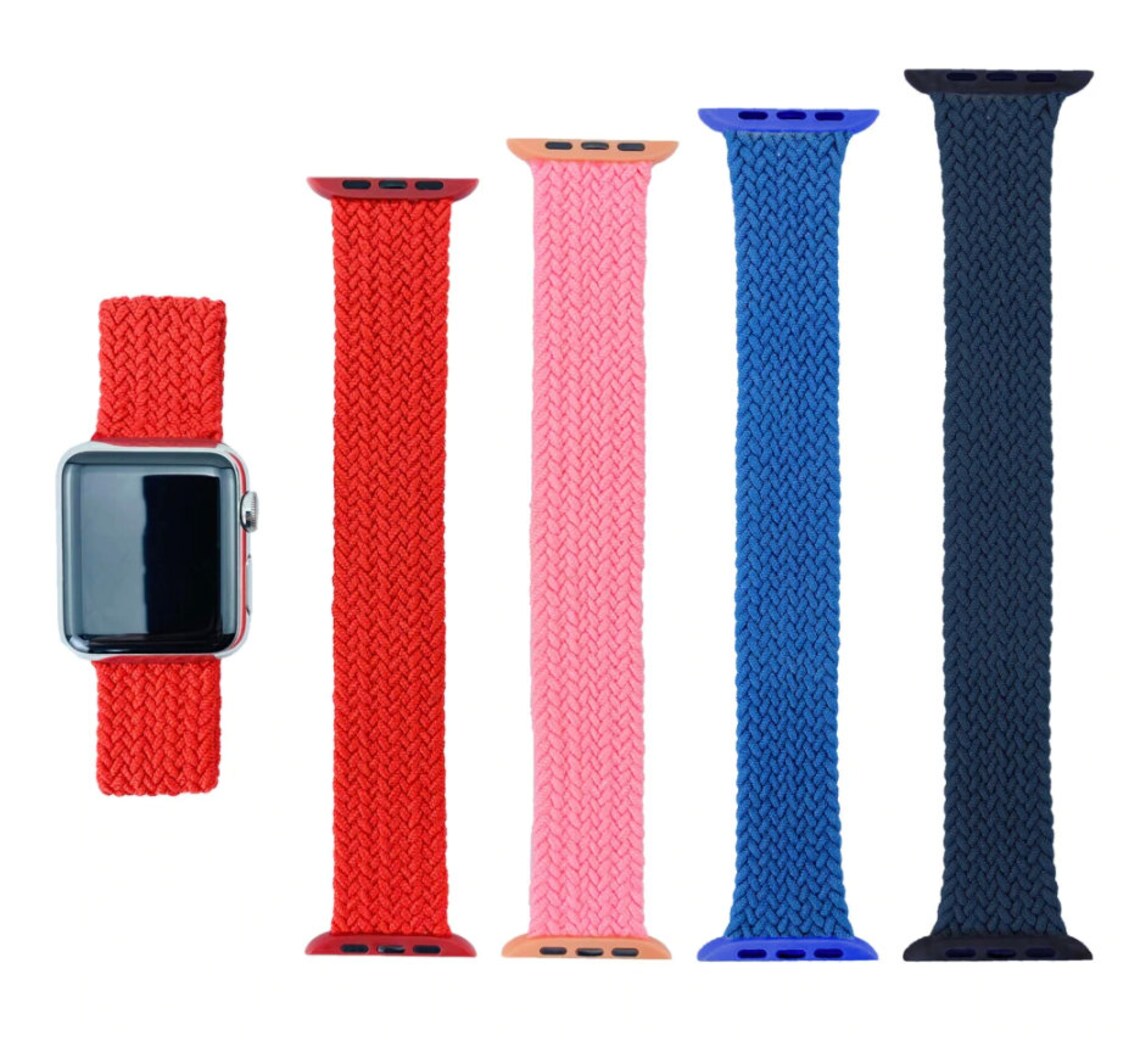 Braided Apple Watch Band Multicolor Elastic replacement Etsy