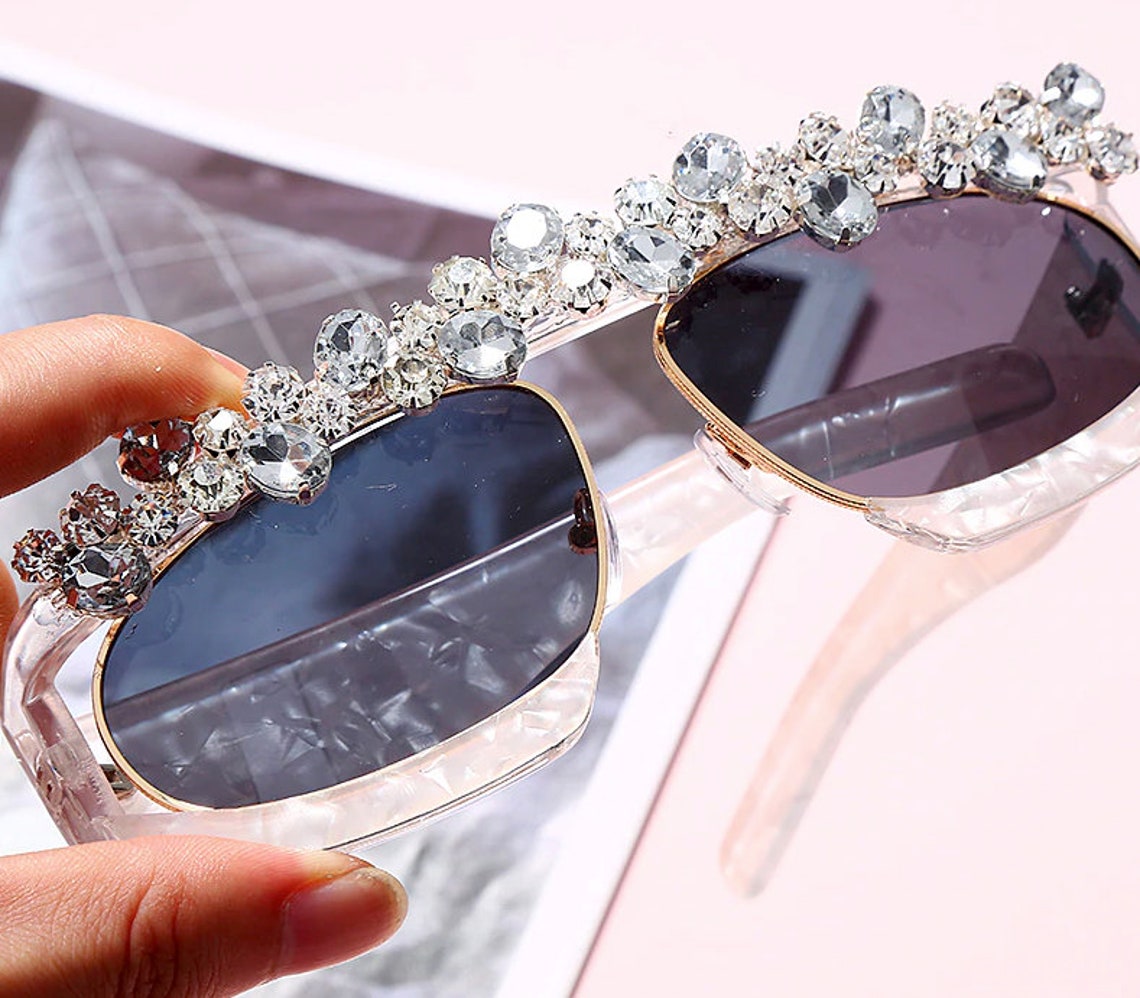 Custom Bedazzled Crystal Sunglasses Spunglasses Third Eye | Etsy