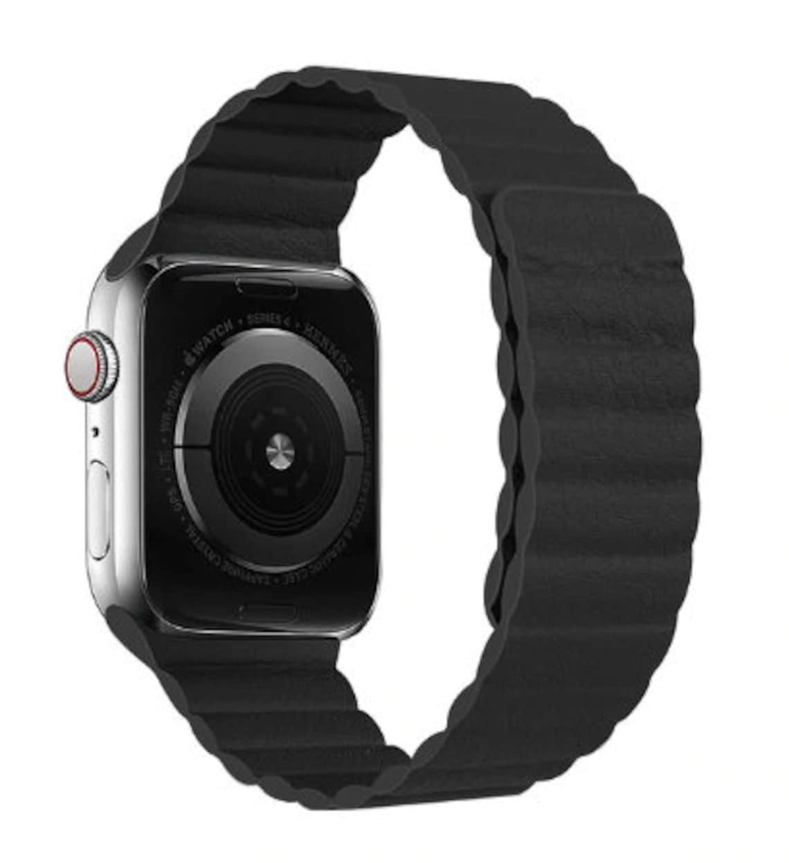 Leather Vegan Apple Watch Band Black Leather loop for Apple Etsy