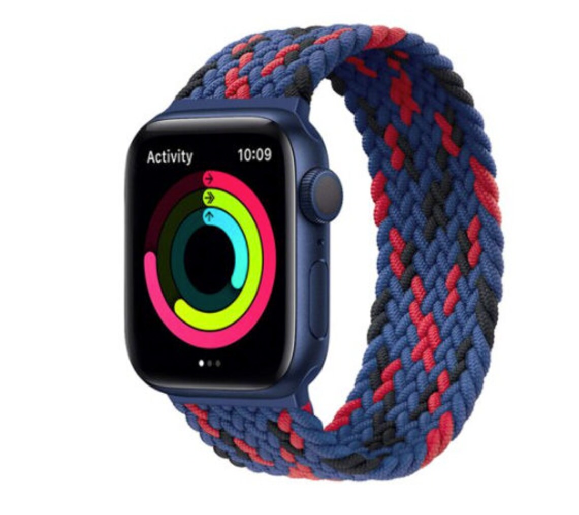 blue braided apple watch band
