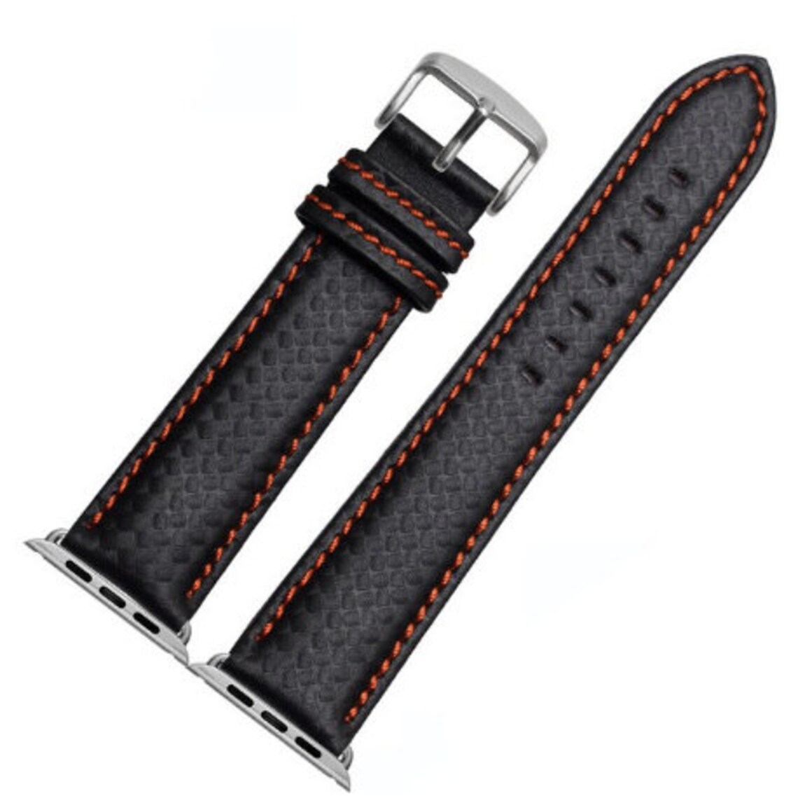 Apple Watch Band Carbon Fiber Genuine Leather 38mm Etsy