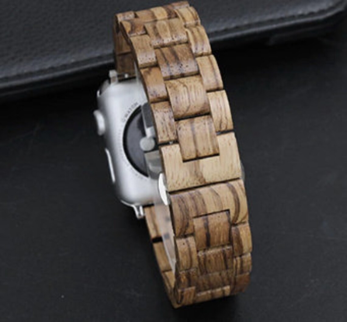 Wood Apple Watch Band Wood link Apple Watch band with Etsy