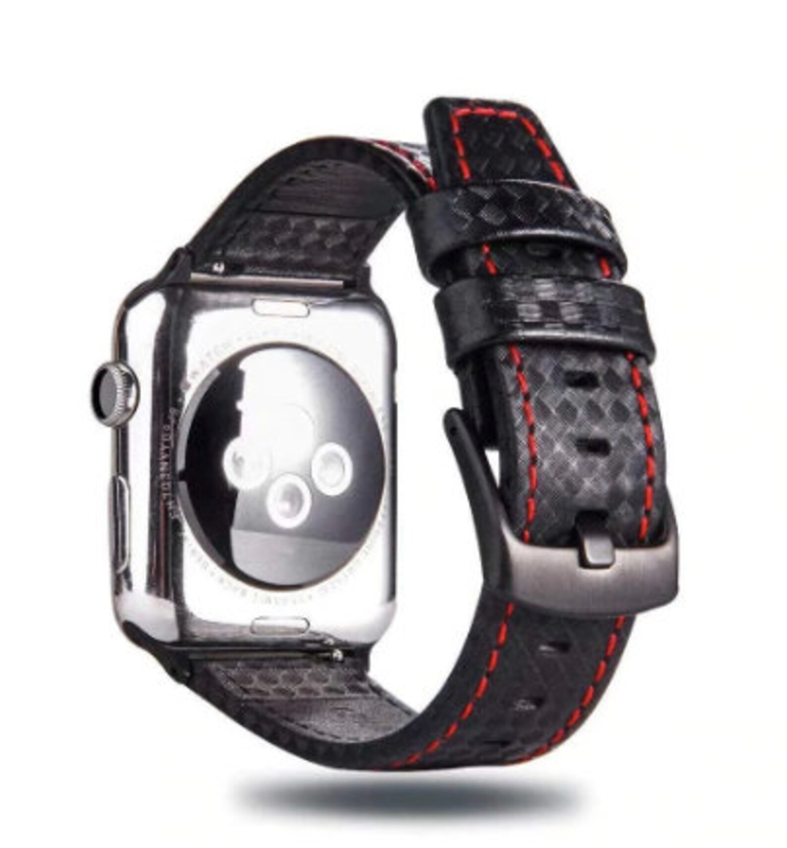 Apple Watch Band Carbon Fiber Genuine Leather 38mm Etsy