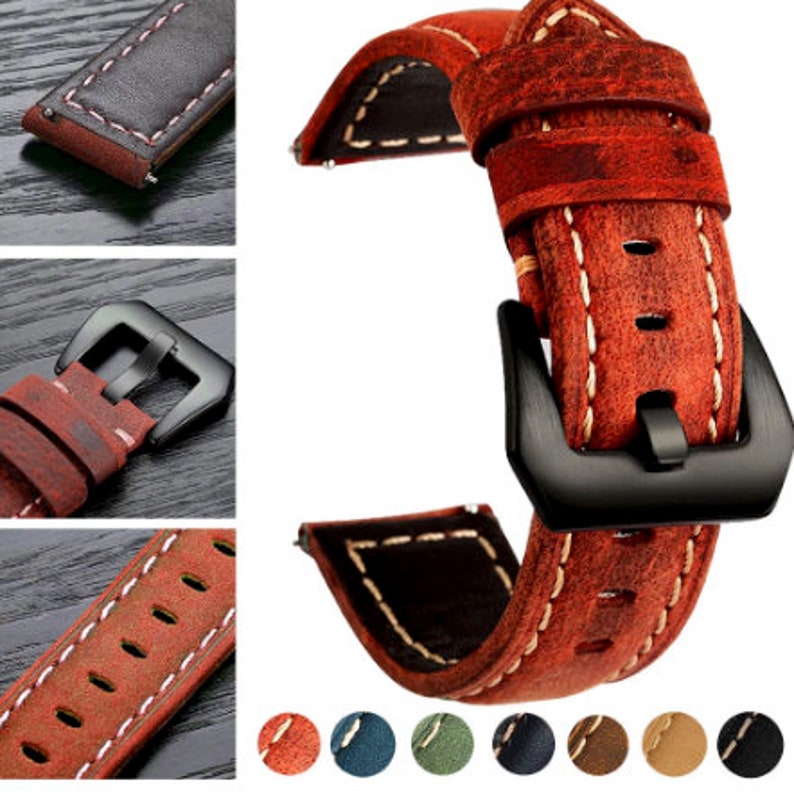 Samsung Galaxy Watch Band Leather Watch Band For Amazfit Etsy