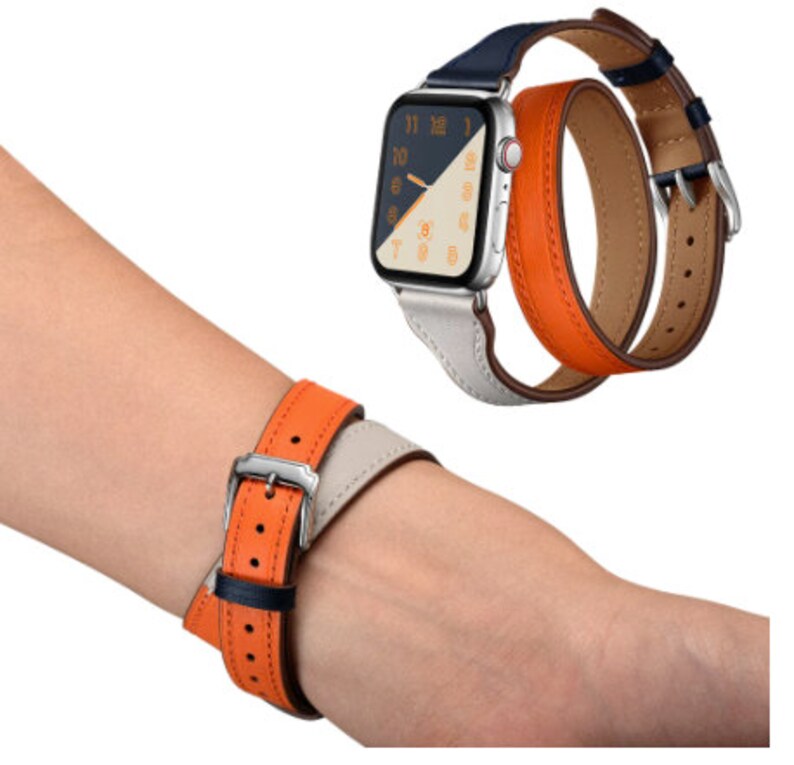 Double Tour Leather Band for Apple watch band 38mm 40mm Etsy